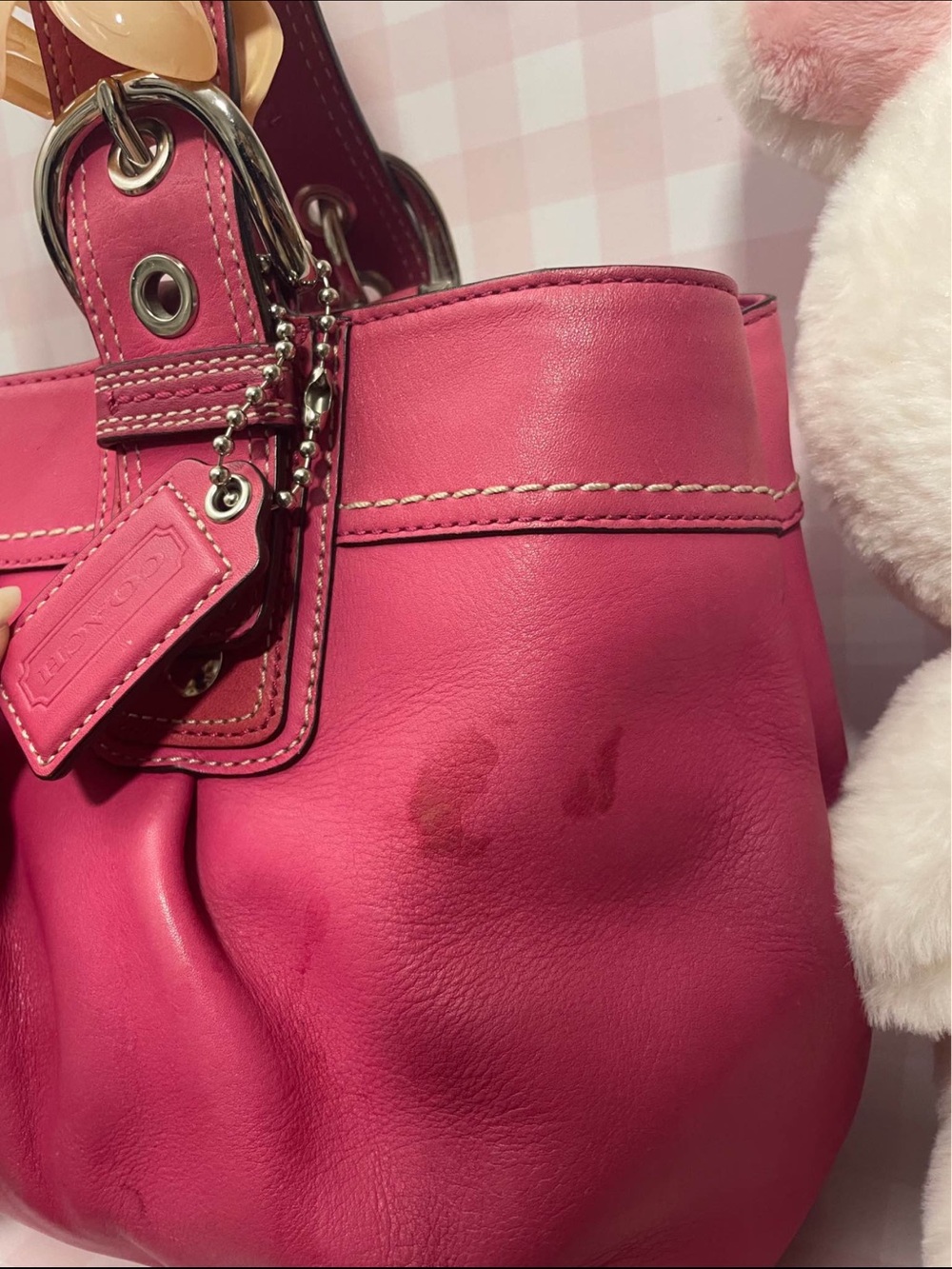 Vintage Coach Pink Leather Soho Tote - Picture 2 of 7